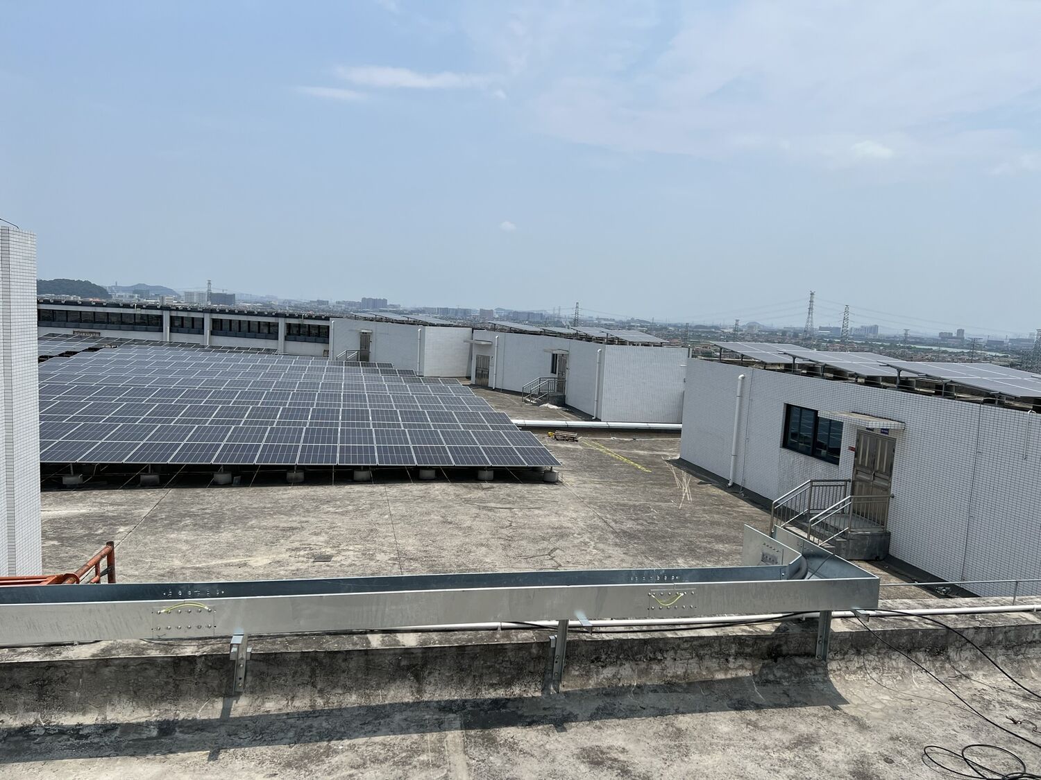Wide view of the Weili rooftop solar array